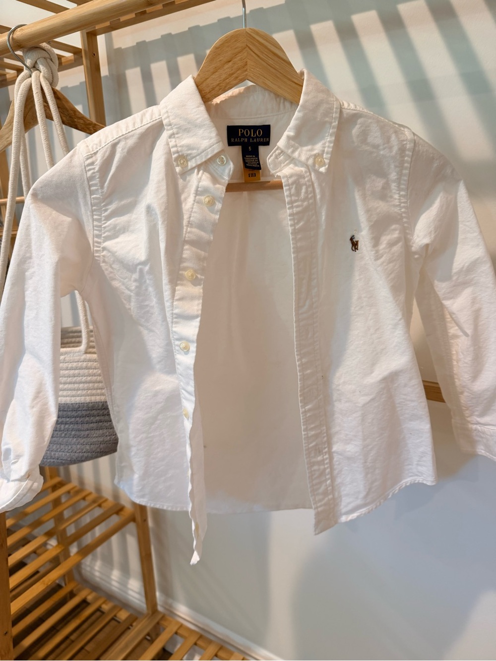 Polo by Ralph Lauren White Cotton Button-Up Shirt with Pony Logo